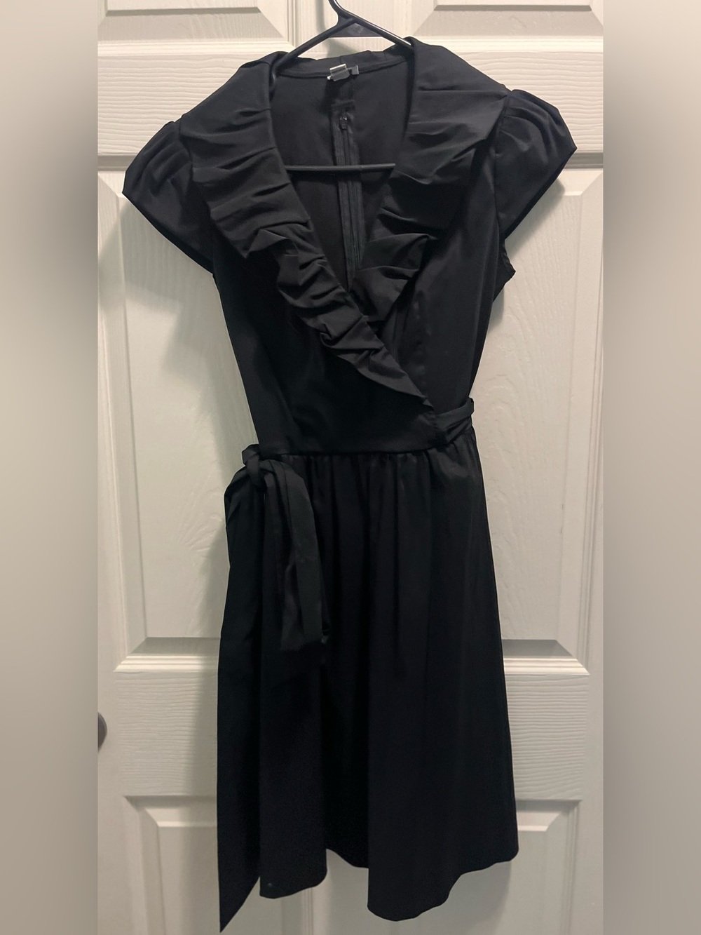 Cache Black Ruffle Wrap Midi Dress #classic #datenight